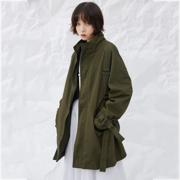 Stand collar jacket female thin Dust Coat