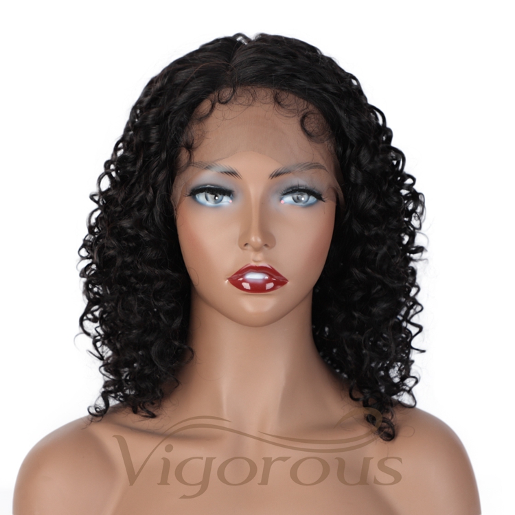 Vendors Black Good Quality Closure Short Bob Kinky Curly For Black Women 100% Frontal Wigs Human Hair Lace Front
