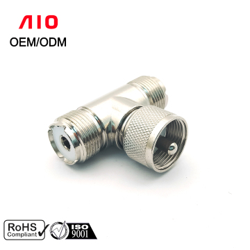 UHF Male PL259 to Female SO239 Tee Connectors