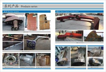 Stern tube,stern shaft,rudder stock,rudder blade,rudder horn,propeller,propeller shaft,bow thruster