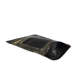 Plein noir de conception personnalisée de sachet de thé en papier Ziplock