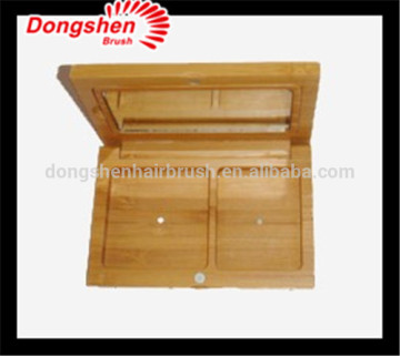 bamboo mirror compact container cosmetic jar