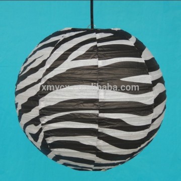 Handcraft stripe pattern black and white paper lantern