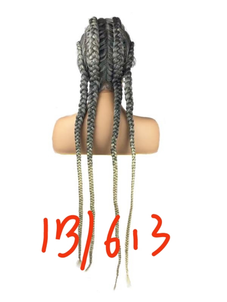 African Glueless Box Braids Wig Women Tresse Cornrow Baby Hair Remy Lace Braided Wig