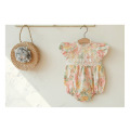 Summer Strawberry Baby Girl Cotton Puff Sleeve Jumpsuit