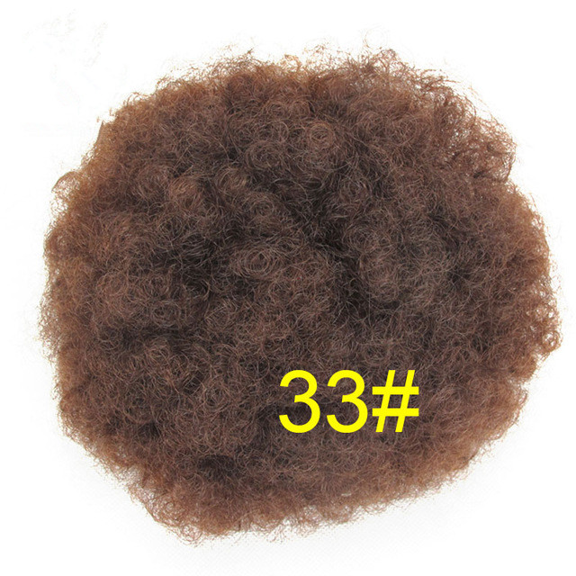 Synthetic hair Curly Chignon Bun Hairpiece Clip-In Natural Color Low Temperature Fiber