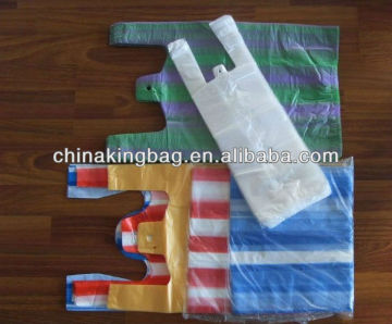 colorful striped plastic t shirt bags