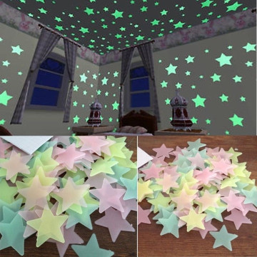 2020 New Arrival 100PC Kids Bedroom Fluorescent Glow In The Dark Stars Wall Stickers Luminous Paste Ceiling Decoration Hot #X