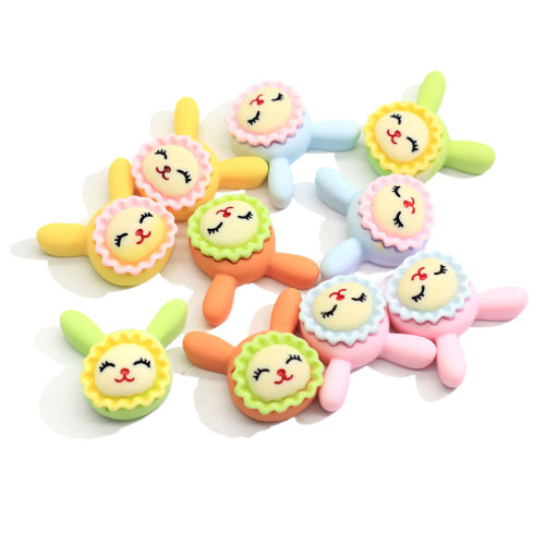 Mooie Konijn Baby Hars Plaksteen Cabocons Kawaii Baby Bunny Beeldjes Voor Haarband Haarlus Scrapbooking Decor