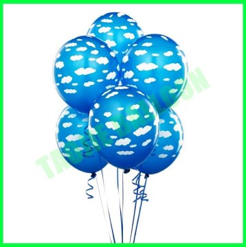 12 inches Cloud printed latex balloons