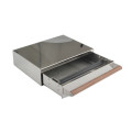 Stainless steel knock box drawer with wooden handle