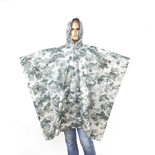 Poncho de pluie imperméable en PVC camouflage