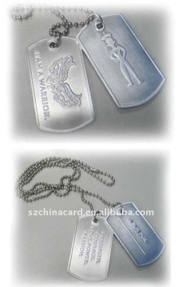 Army dog tag with ball chain