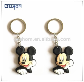 high quality silicone keychain, cute cartoon character rubber keychain