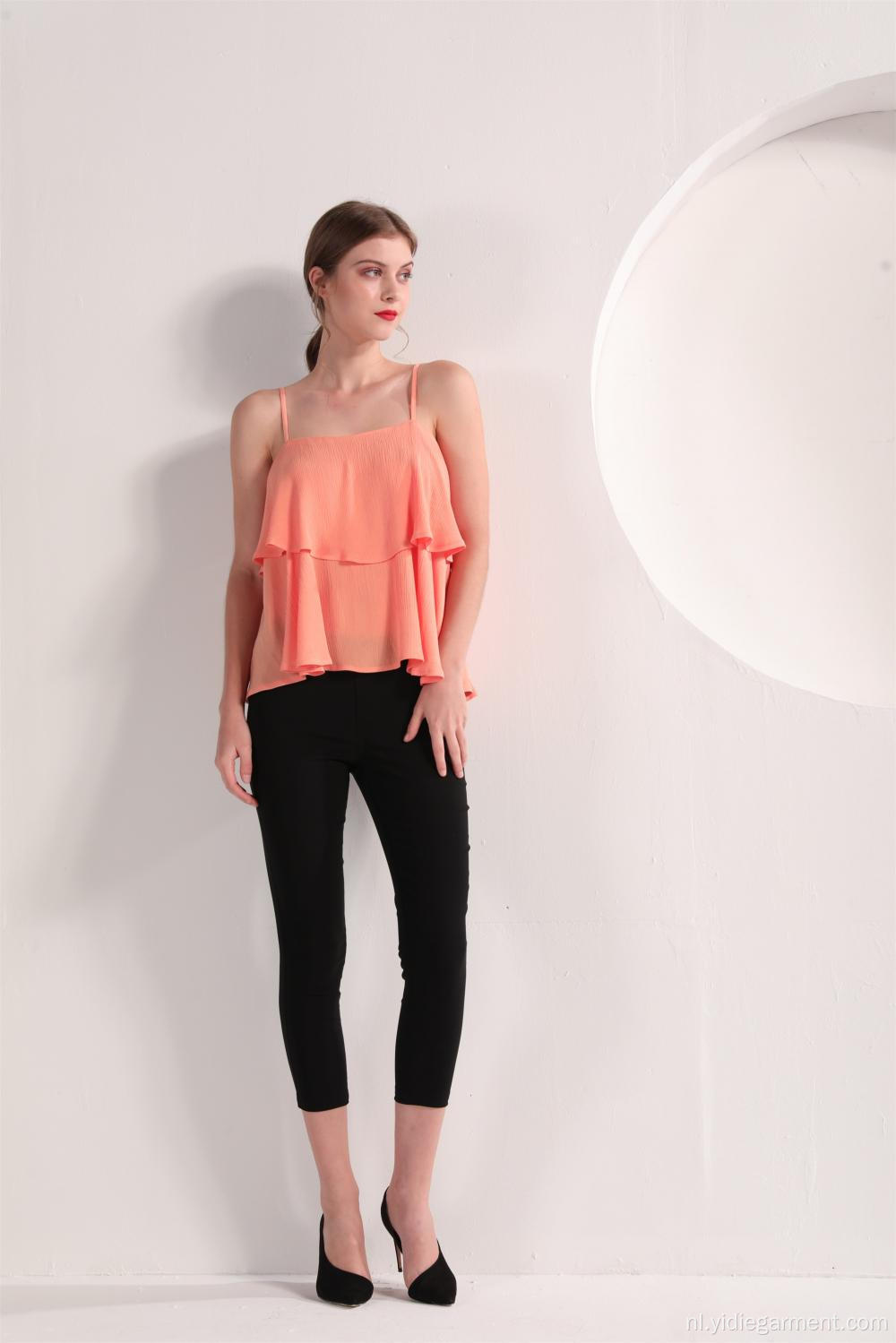 Peach Colour Founce-top voor dames