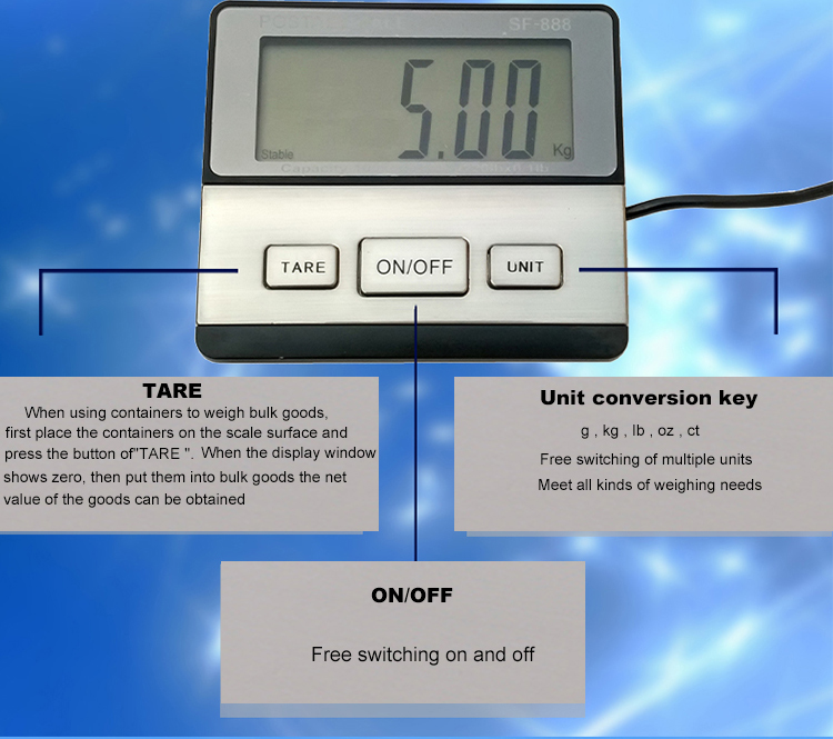 SF-888 China 100kg 200kg digital luggage platform weighing scale