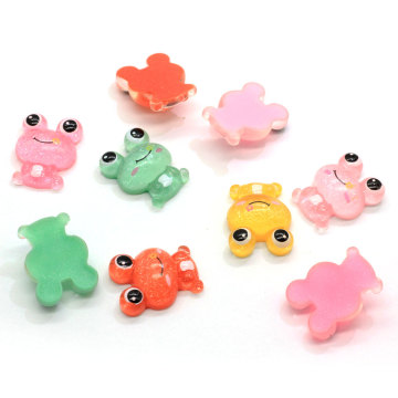 Kawaii Jelly Color Frog Flat Back Resin Decoration Artificial Animal Diy Deco Children Scrapbook Making Parts Home Wall Ornament