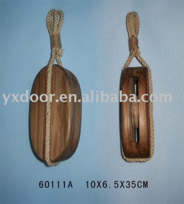 Nautical Wooden Pulley,Nautical wooden chain wheel(60111A)nautical wooden pulley