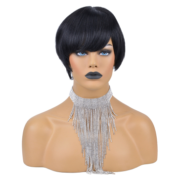 100% Human Hair Brazilian Short Pixie Cut Wigs