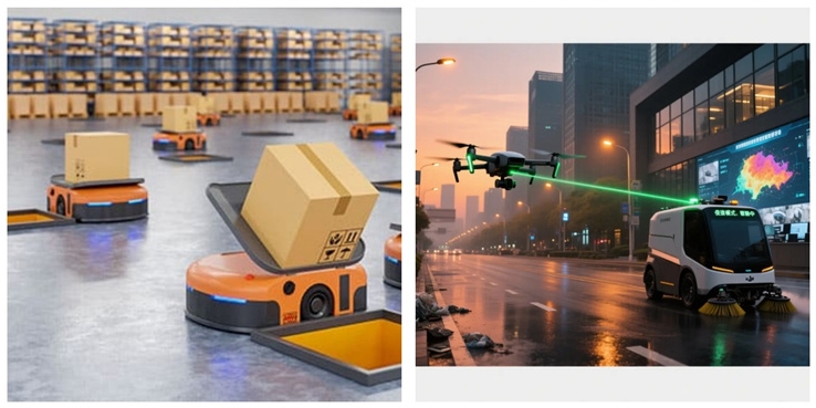 Roboterdrohnen mit LiDAR-Sensor LiDAR Sensor robotics drones