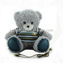 usb portable plush bear speaker with amplifier cable