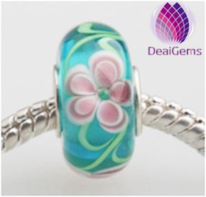 Best selling blue colour jewelry accessories hole glass bead