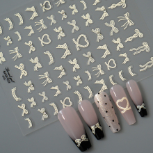 Leidankou 5D Lace Diamond Bow Nail Art Stickers