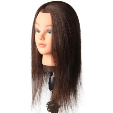 18" Brown hair training mannequin head with human hair for training