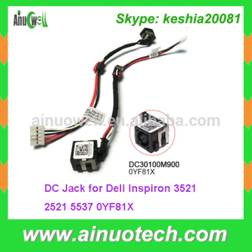 Laptop DC Jack for Dell 2521 3521 5537 0YF81XPower Jack with cable