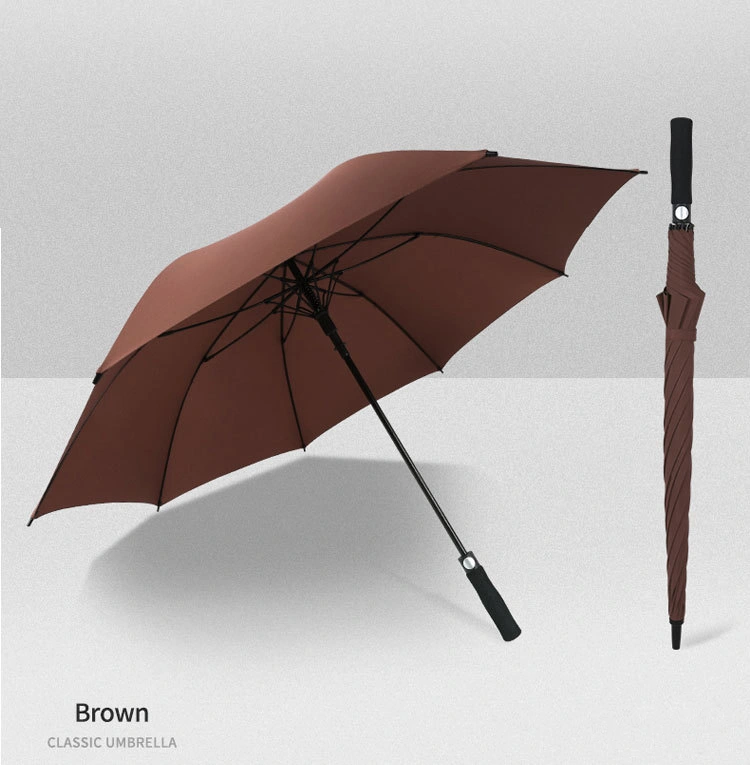 27 Inch Fiberglass Straight Extra Long Customised Golf Umbrellas with Logo Prints