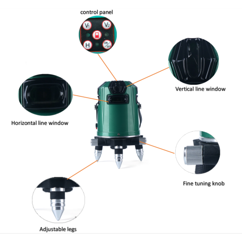 8-wire laser leveling instrument