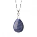 Натуральное 28x35MM Blue Aventurine Waterdrop Кулон Ожерелье