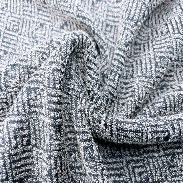 Stock textiles Jacquard plain customized twisting twisted yarn knit stock lot fabric shaoxing