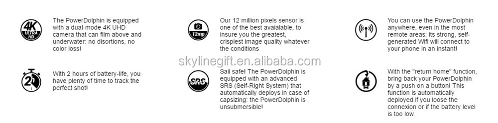 Bait drop mapping, track and film waterproof drone PowerDolphin waterproof robot drone