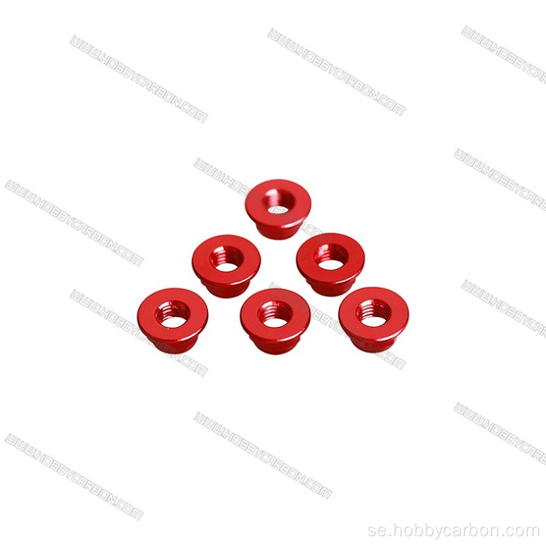 Non Serrated Aluminium Flange Nut Black Blue Red