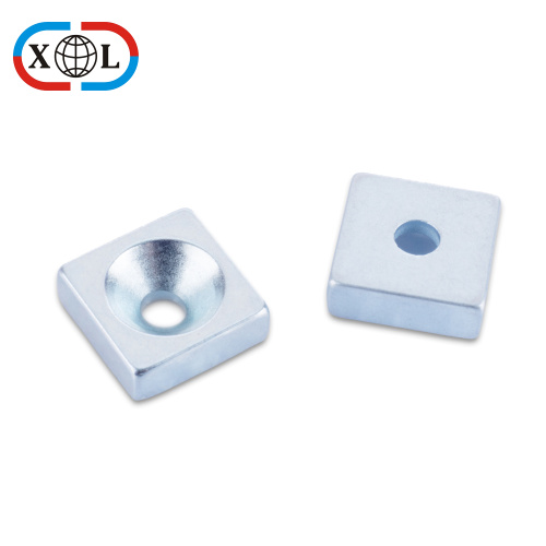 Strong square countersunk neodymium magnet