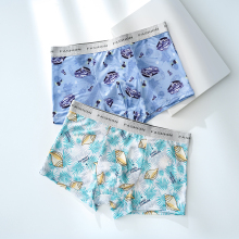 Ice Silk Men's Boxer Briefs with Graffiti Pattern