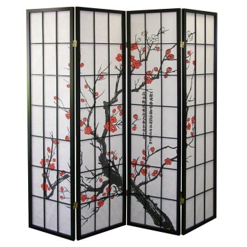 4 Panel Folding Privacy Wood Screen Room Divider