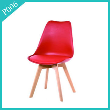 Modern plastic wooden legs dining chair Plastic chair for restaurant