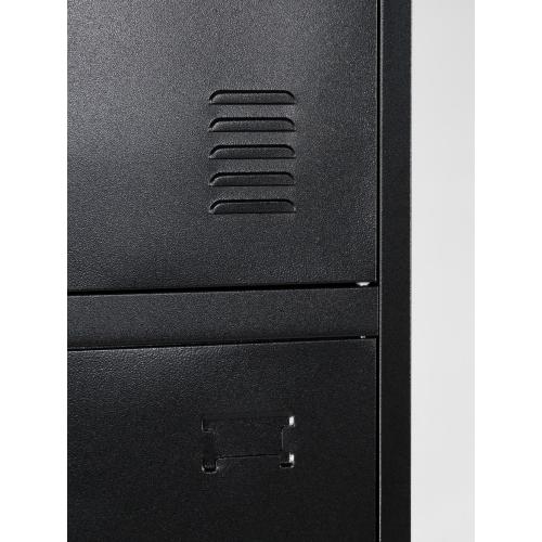 3 Doors Steel Locker Cabinet Black