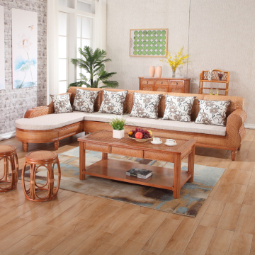 Southeast Asia Solid Wood Rattan Woven Sofa Set