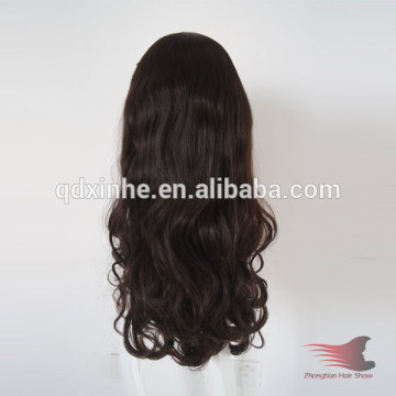 28'' Mongolian virgin hair multidirectional part injected skin top human hair wig stock