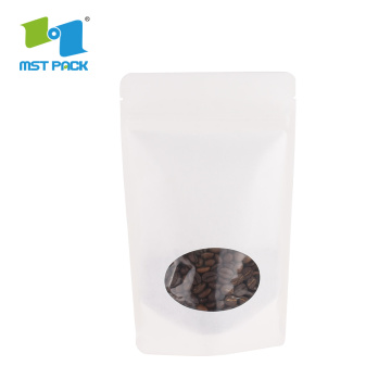 Bolsa de papel Kraft marrón Stand Up para café