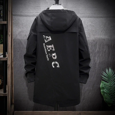 Spring and Autumn Korean Style Trendy Hooded MID-Length Jacket