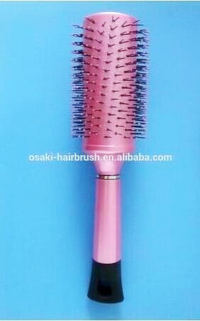 injection cheap plastic hair brush in ningbo , pink nylon hot selling hair brush tek