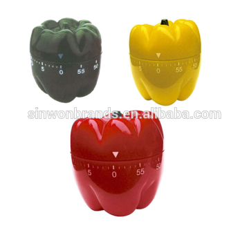 plastic pepper shape kitchen timer red yellow green pepper timer