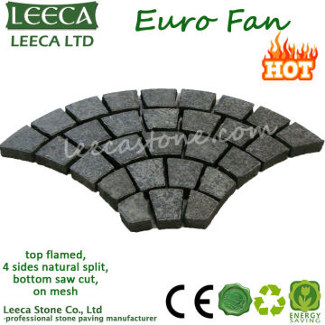 Fan shape mesh cobblestone pavers