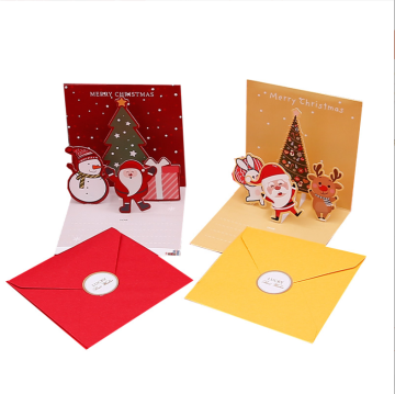 Popular 3D Design Handmade Christmas Greeting Cards with Envelops