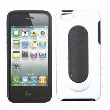 Case for Apple's iPhone 5, Made of PC + TPU, Concise Black and White Design, Collateral Support