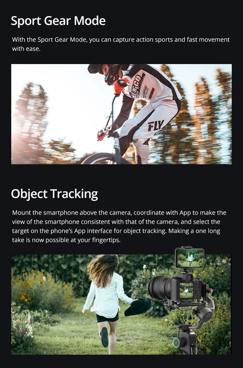 3.2kg Payload Moza Aircross 2 camera  Gimbal Stabilizer Steadycam with Arca plate and phone holder